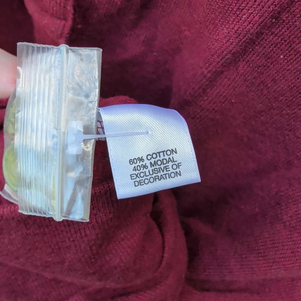 Cremieux Pullover Sweater Mens Large Burgundy Elbow Patch Quarter Button